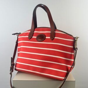 Dooney & Bourke | 2000s | Coral Striped Satchel Handbag Crossbody